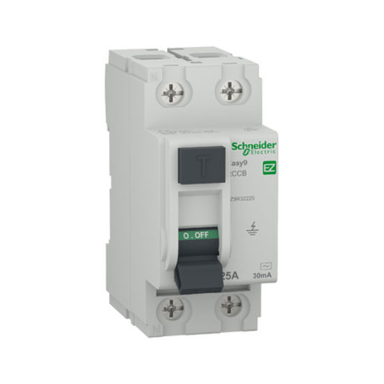 Дефектнотокова защита, Easy 9, 2P, 25 A, 30 mA, тип АС, EZ9R32225, Schneider Electric