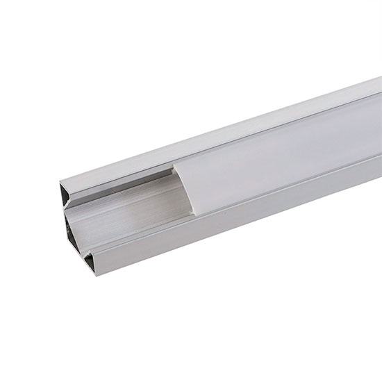 Lightex Алуминиев профил за LED лента, 12mm ъглов, 18мм *18мм - 2 м. с матиран разсейвател, капачки и държачи