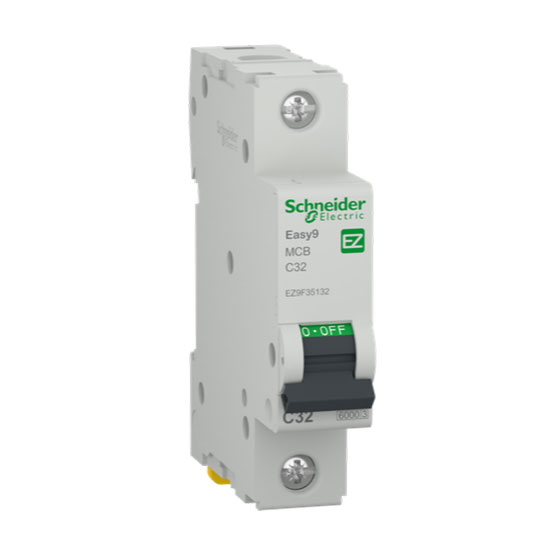 Автоматичен прекъсвач, Easy 9, 1P, 32A, крива С, 6000 A, EZ9F35132, Schneider Electric