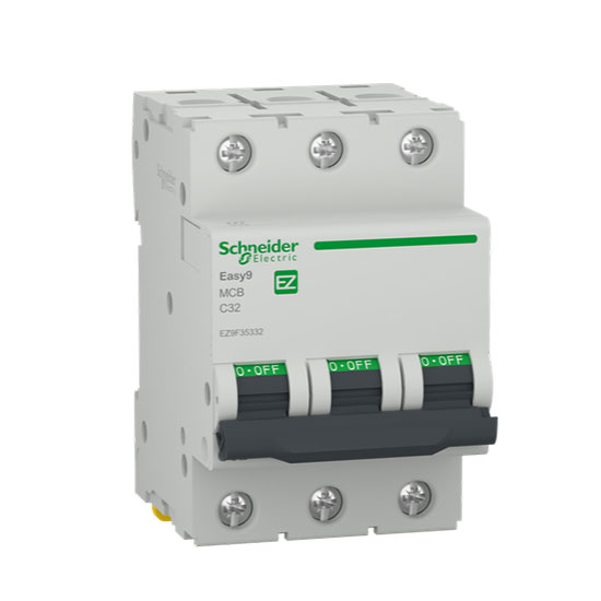 Автоматичен прекъсвач, Easy 9, 3P, 32A, крива С, 6000 A, EZ9F35332, Schneider Electric