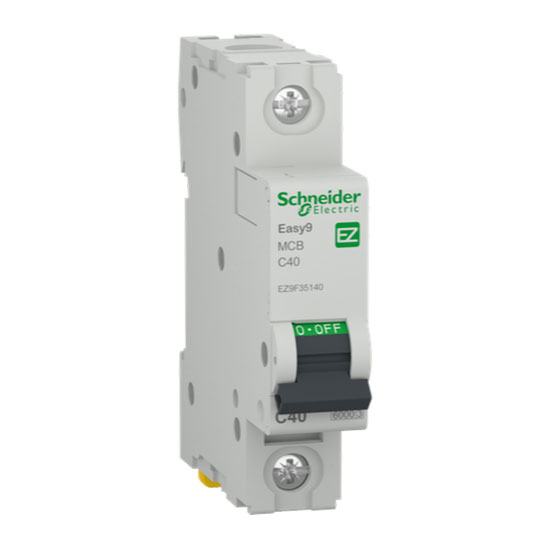 Автоматичен прекъсвач, Easy 9, 1P, 40A, крива С, 6000 A, EZ9F35140, Schneider Electric