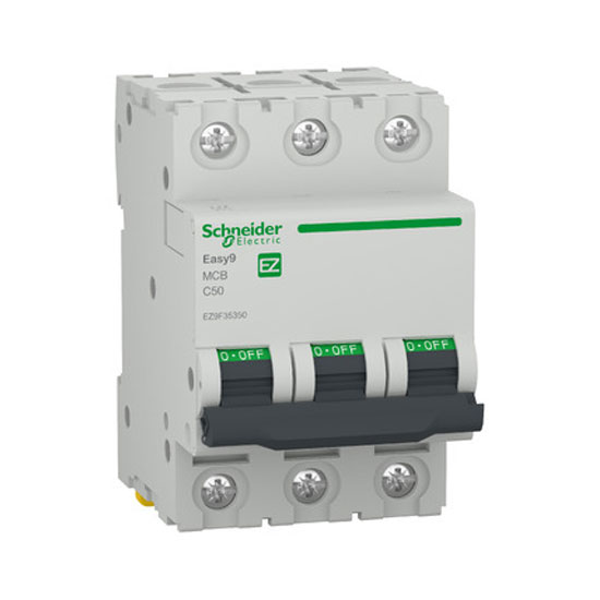 Автоматичен прекъсвач, Easy 9, 3P, 50A, крива С, 6000 A, EZ9F35350, Schneider Electric