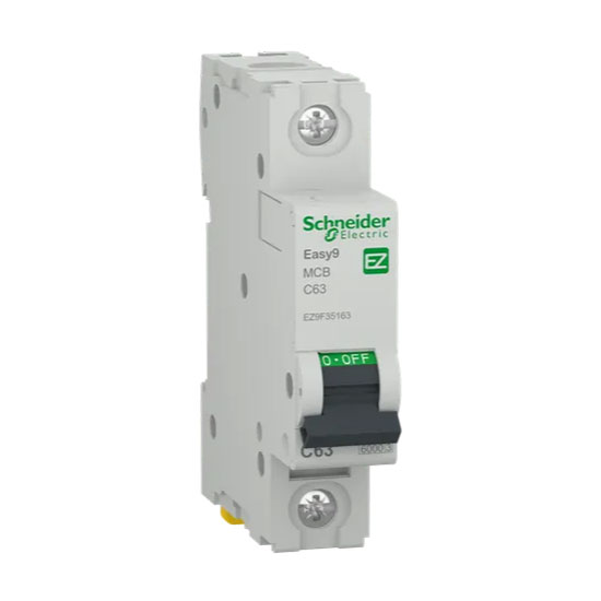 Автоматичен прекъсвач, Easy 9, 1P, 63A, крива С, 6000 A, EZ9F35163, Schneider Electric