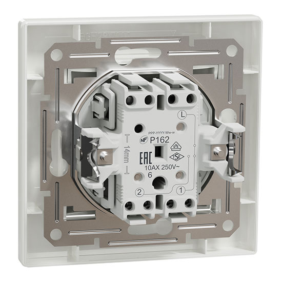 Девиаторен ключ, 10AX безвинтов монтаж, бял EPH0400121, Schneider Electric 