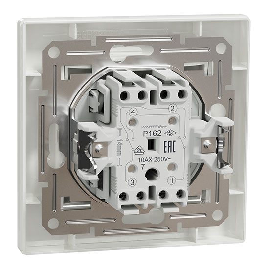 Кръстат ключ, 10AX безвинтов монтаж, бял, EPH0500121, Schneider Electric 
