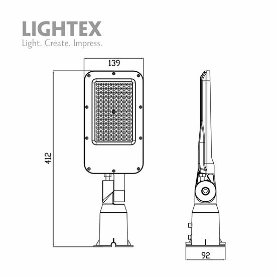 Lightex SMD LED Уличено осветително тяло 30W 5000K 3750lm IP65