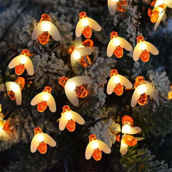 LED соларно въже HONEYBEE 0.06W 3000K 7м IP44 батерия